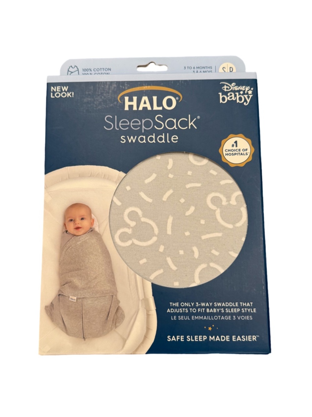 HALO Disney Baby SleepSack Swaddle – Disney Mickey Confetti 3-6 Months
